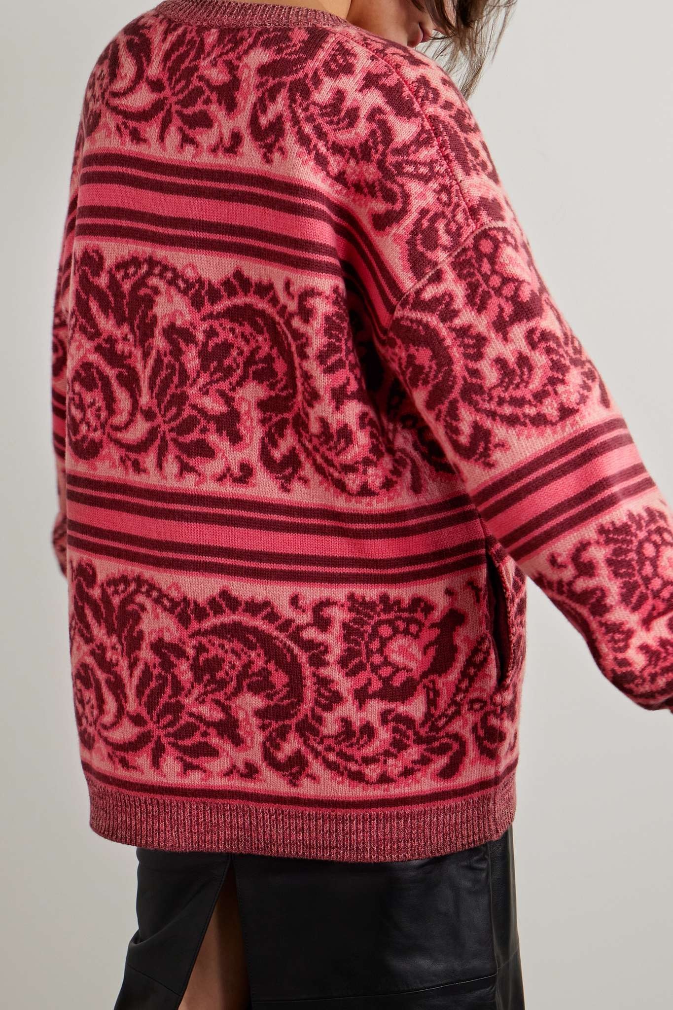 Oversized wool-blend jacquard cardigan - 4