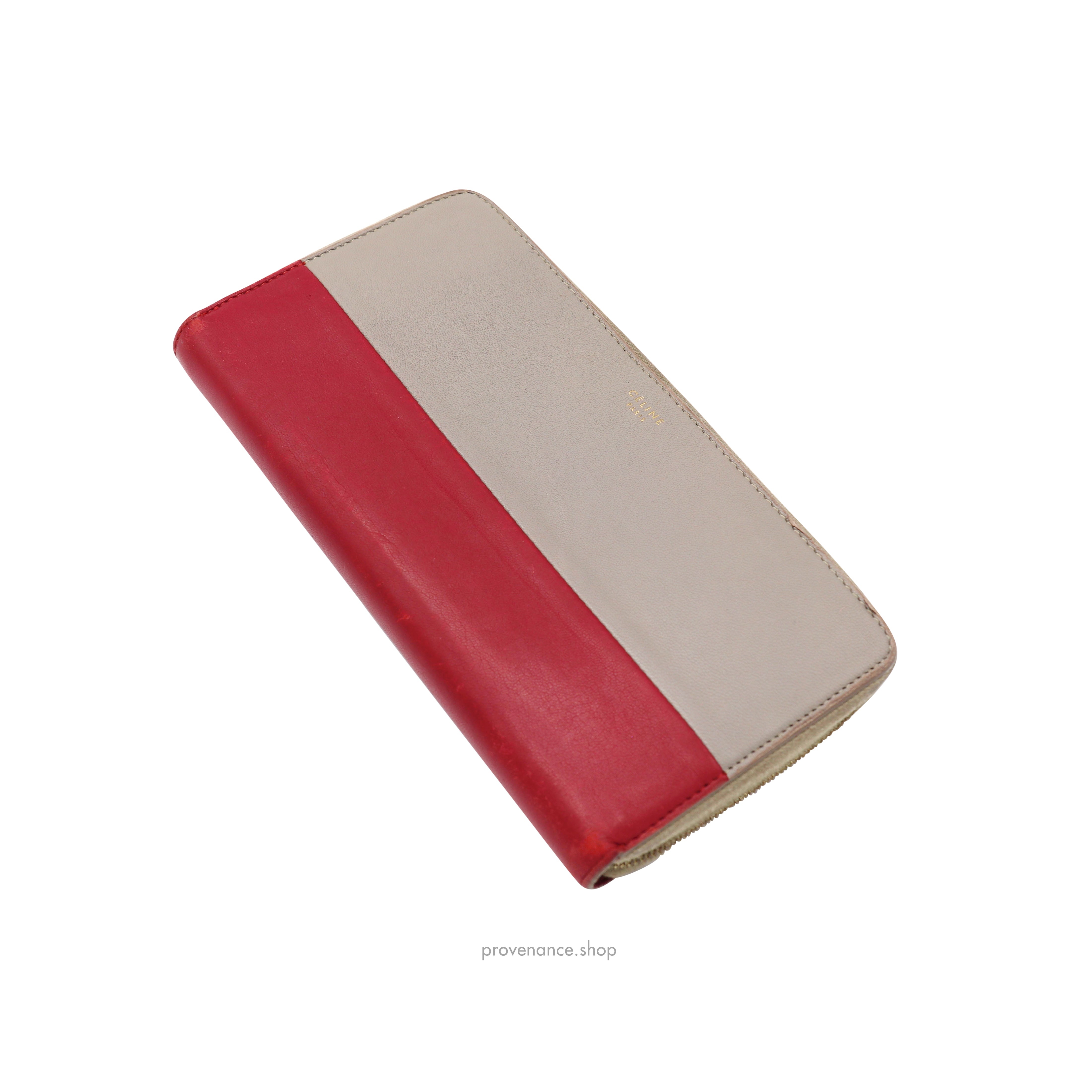 Celine Multifunction Zip Wallet - Grey/Red - 4