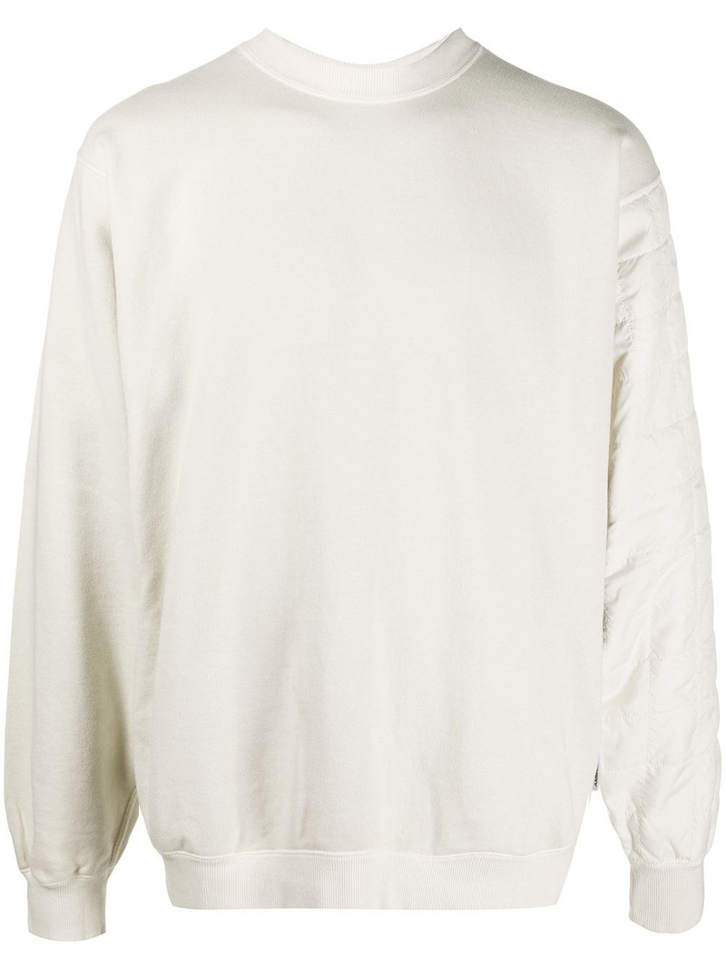 quilted crew neck sweatshirt 1