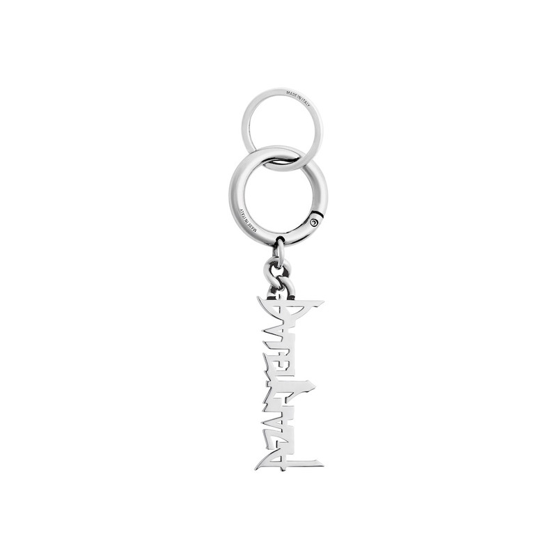 BALENCIAGA Typo Metal Keychain in Silver outlook