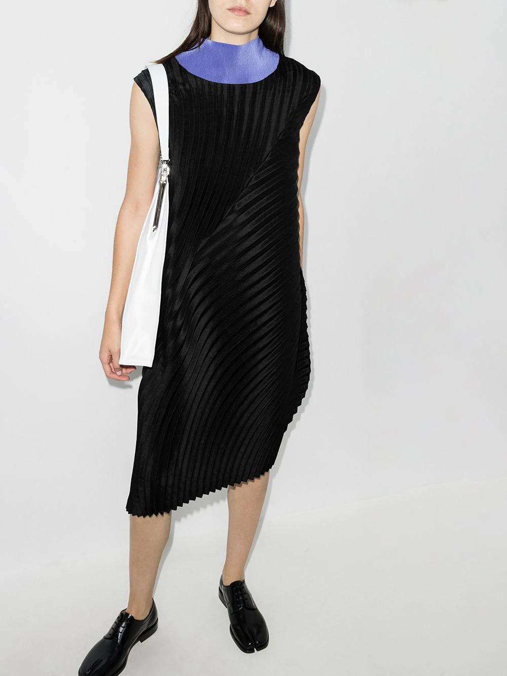 asymmetric pleated shift dress - 2