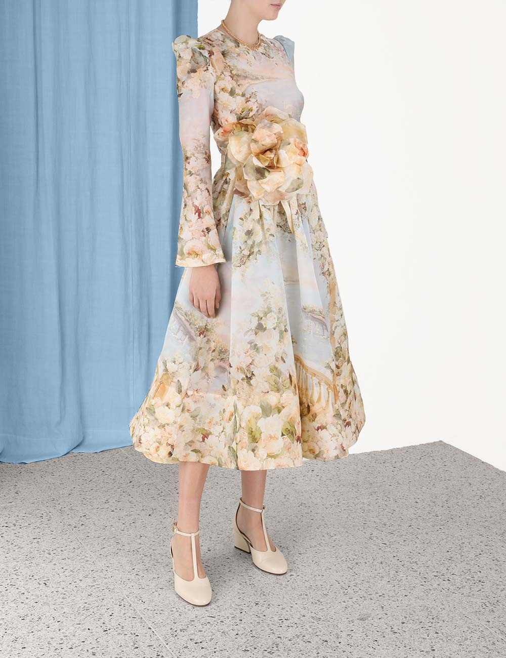 Zimmermann LYRICAL RUCHED MIDI DRESS - 8399DF232GASC | REVERSIBLE