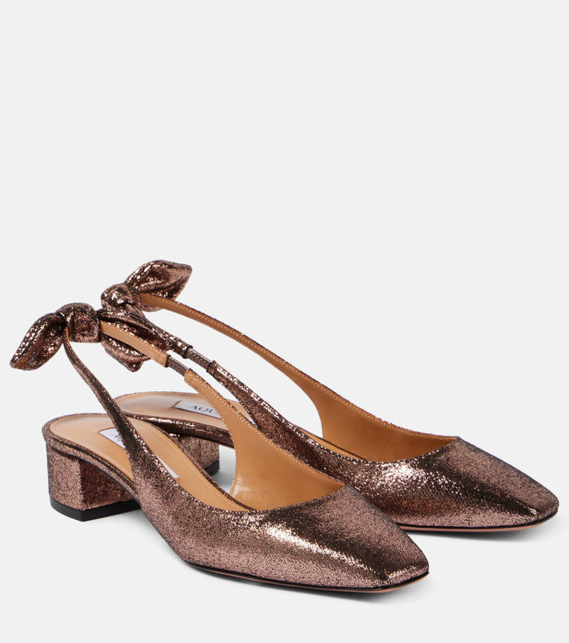 Very Bow Tie glitter slingback pumps 1