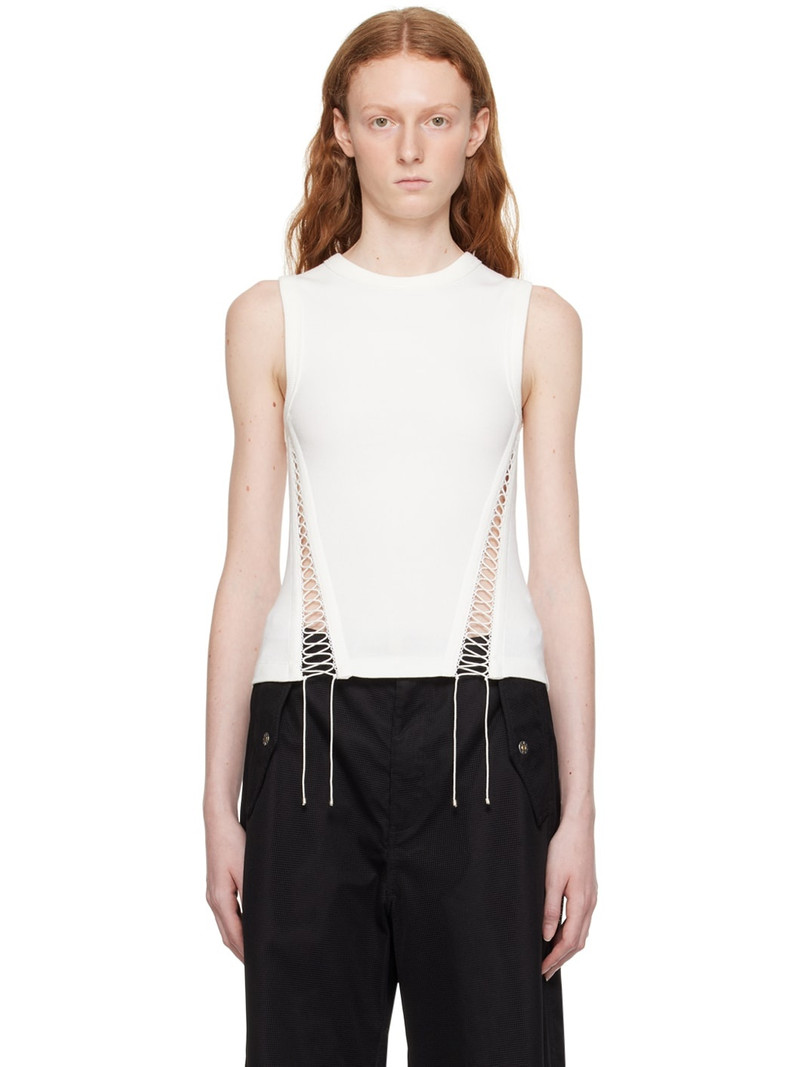 White Ribbed Tank Top 1