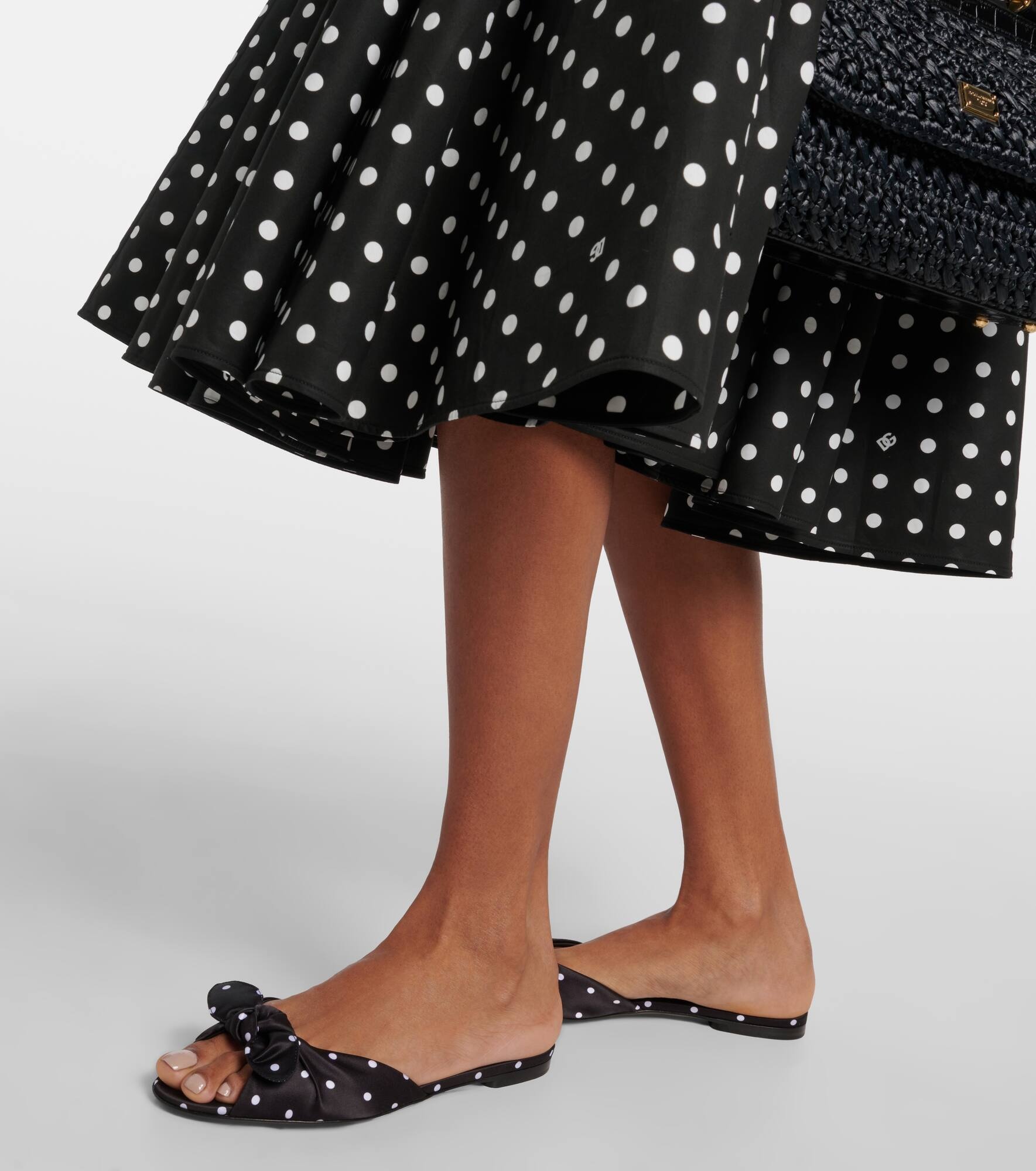 Polka-dot satin mules - 4