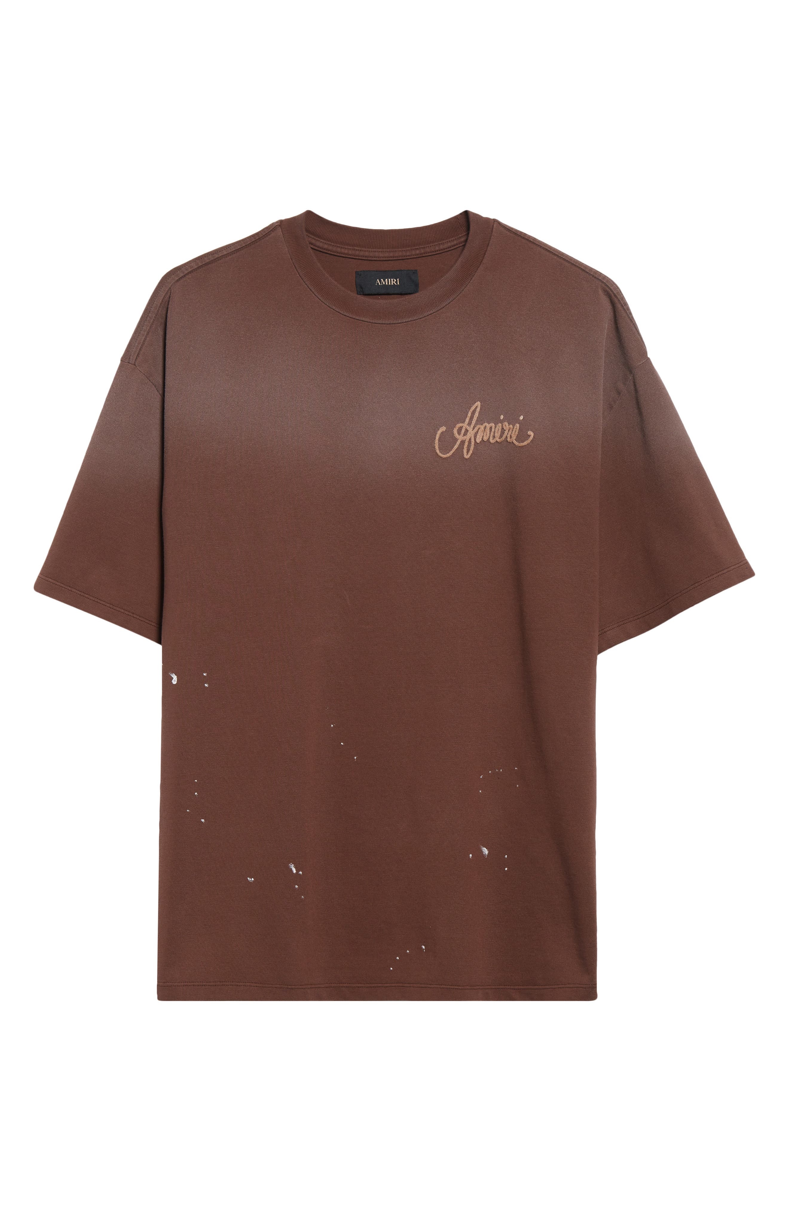 AMIRI Design Studio Embroidered Paint Splatter Oversize T-Shirt in Walnut Brown at Nordstrom - 5