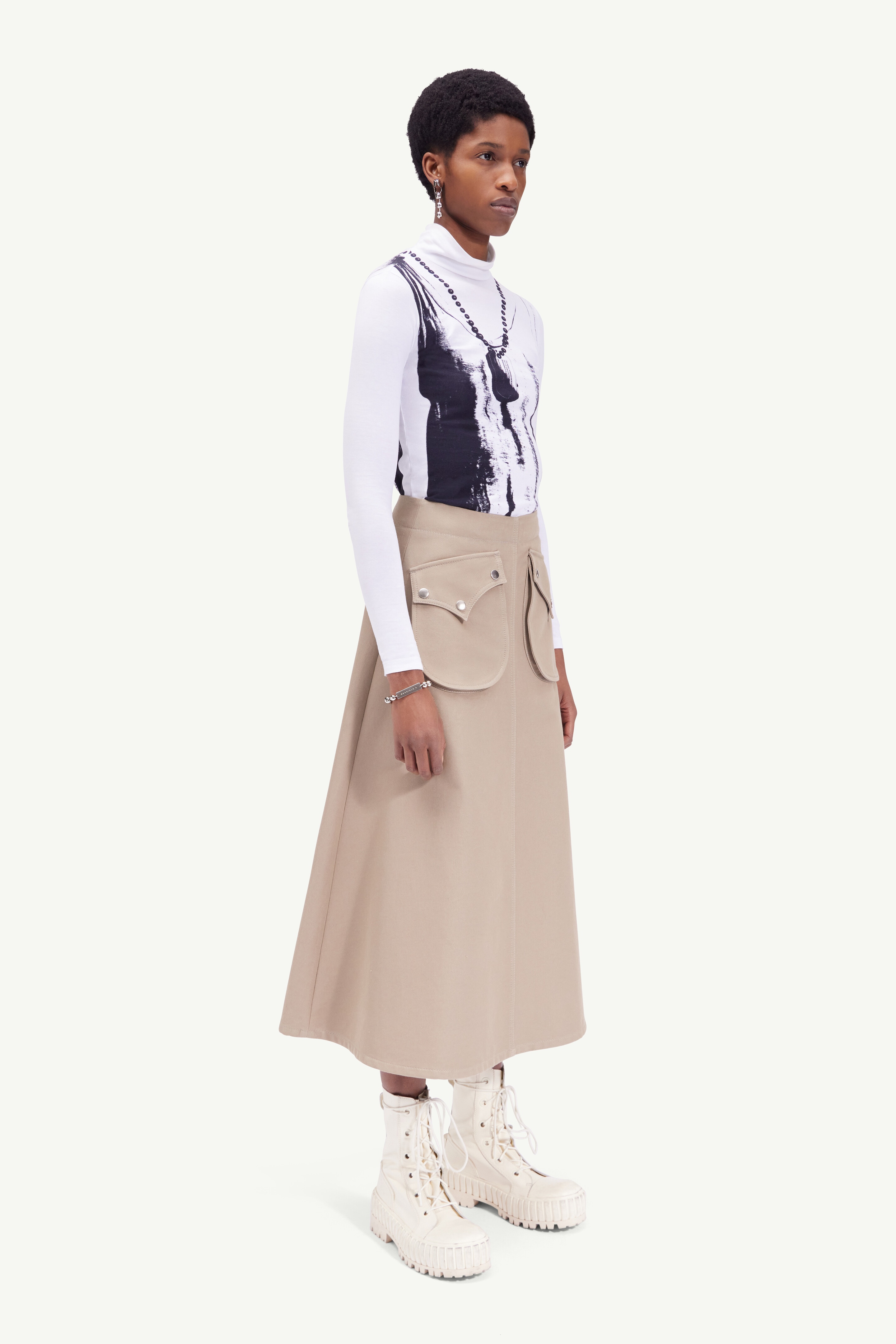 Cotton Midi skirt - 3