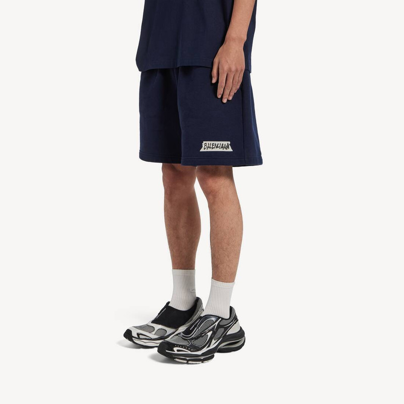 Men's Masking Tape Regular Fit Shorts in Navy 5