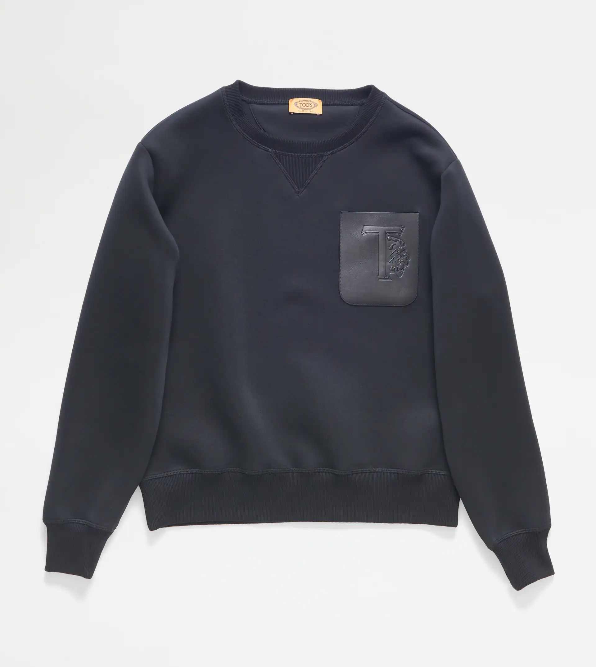 SWEATSHIRT IN SCUBA FABRIC - BLACK - 1