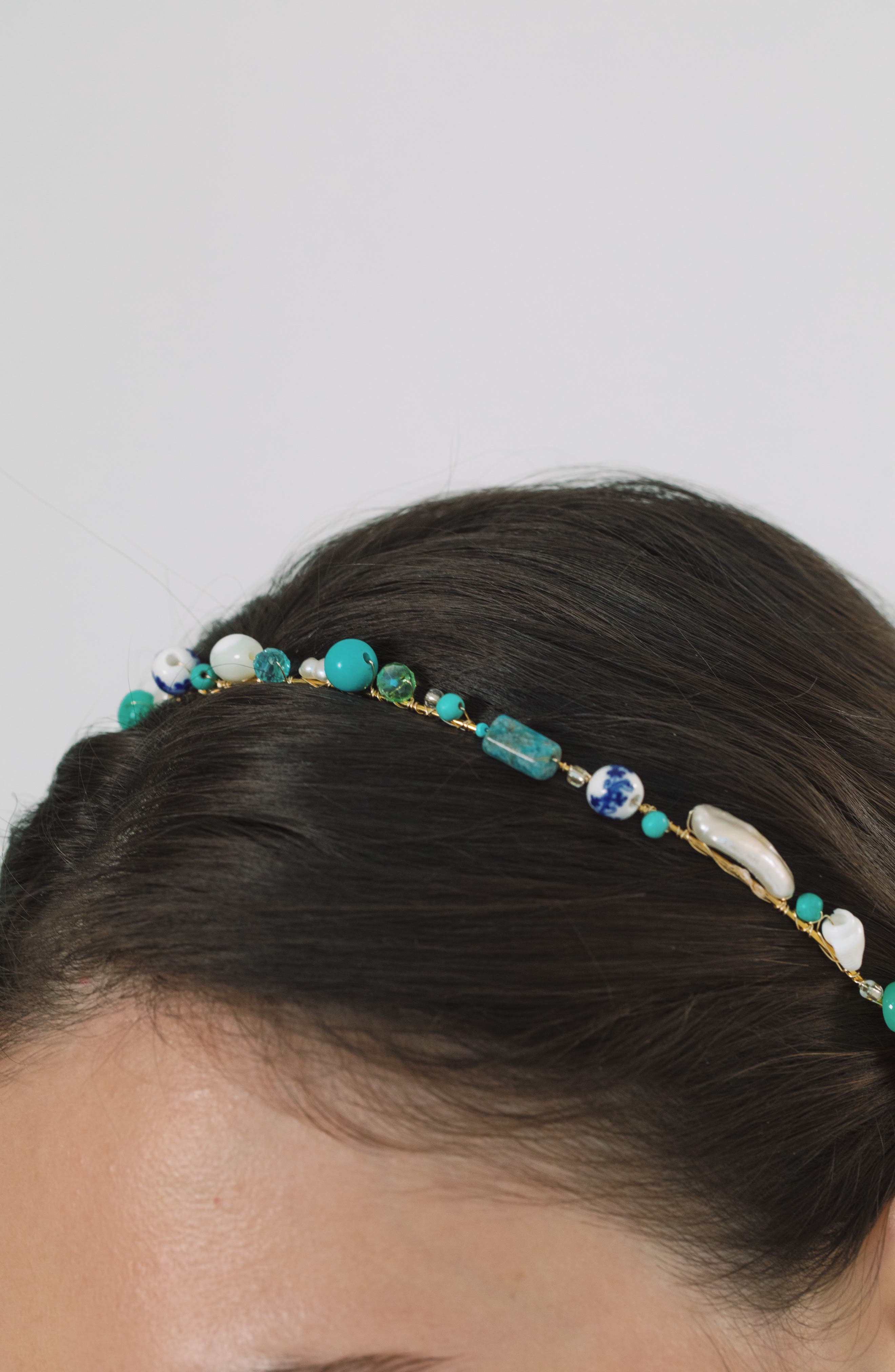 Jennifer Behr Marietta Semiprecious Stone Headband in Ocean at Nordstrom - 2