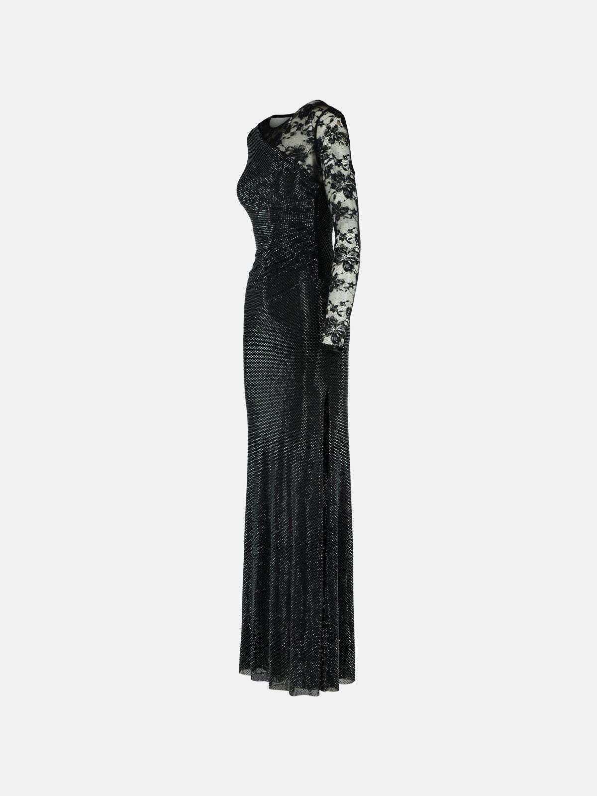'RHINESTONE' BLACK POLYESTER DRESS - 2