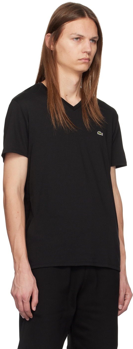 Black V-Neck T-Shirt - 2