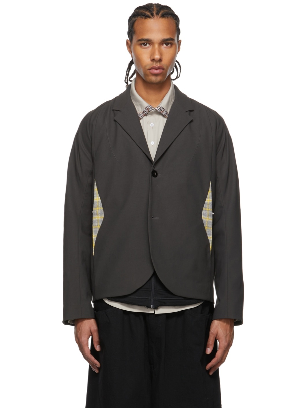 Kiko Kostadinov Grey Harkman Darted Shoulder Blazer | ssense