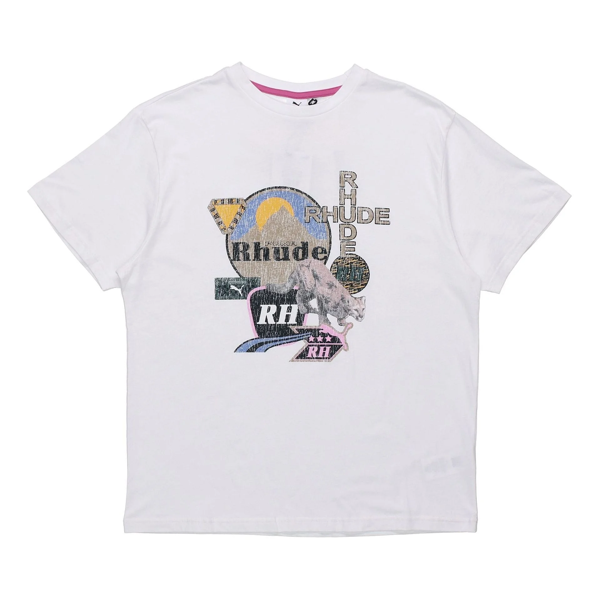 PUMA x RHUDE Graphic Tee Printed Short Sleeve TEE White 596757-02 - 1