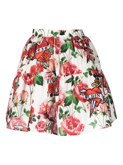 PHILIPP PLEIN floral pleated mini skirt outlook