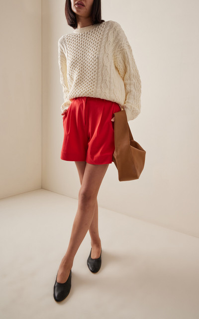 STAUD Tracy Cable-Knit Cotton-Blend Sweater white outlook