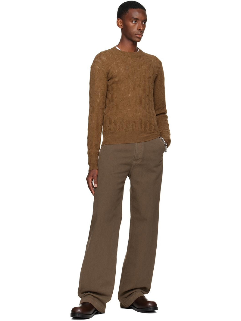Dries Van Noten Brown Crewneck Sweater outlook