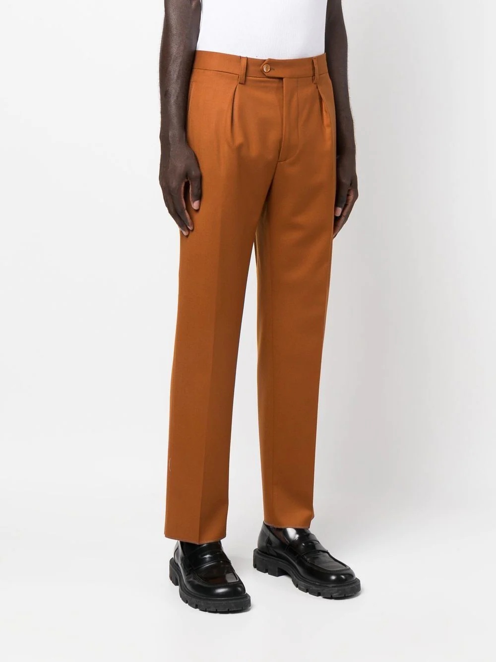 straight-leg wool trousers - 3