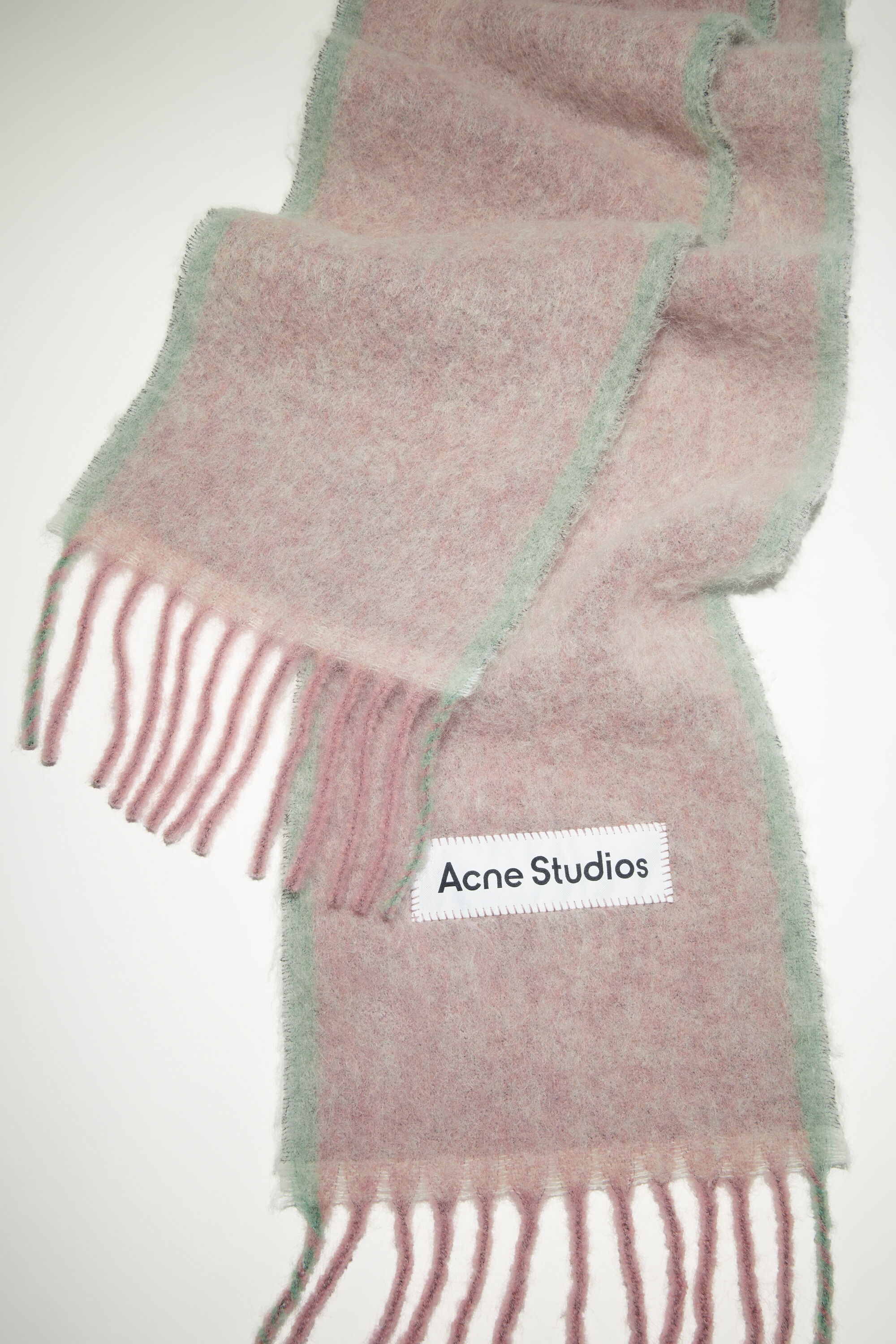 Wool mohair scarf - Narrow - Dusty pink - 4