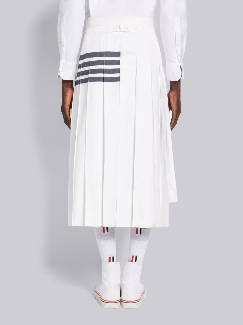 COTTON SUITING 4-BAR PLEATED CALF LENGTH BACKSTRAP SKIRT 3