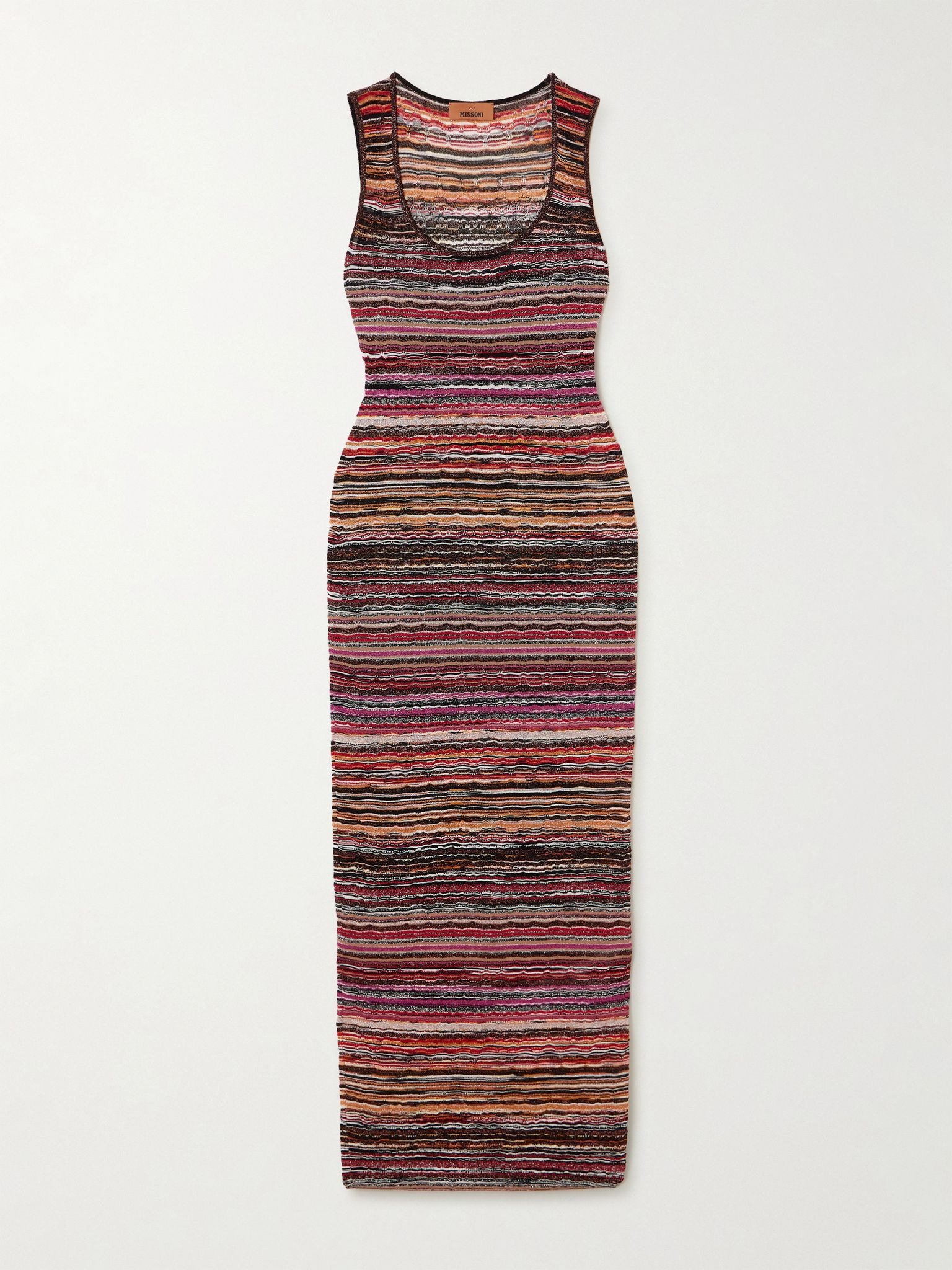 Mare striped metallic crochet-knit maxi dress Multi - 1