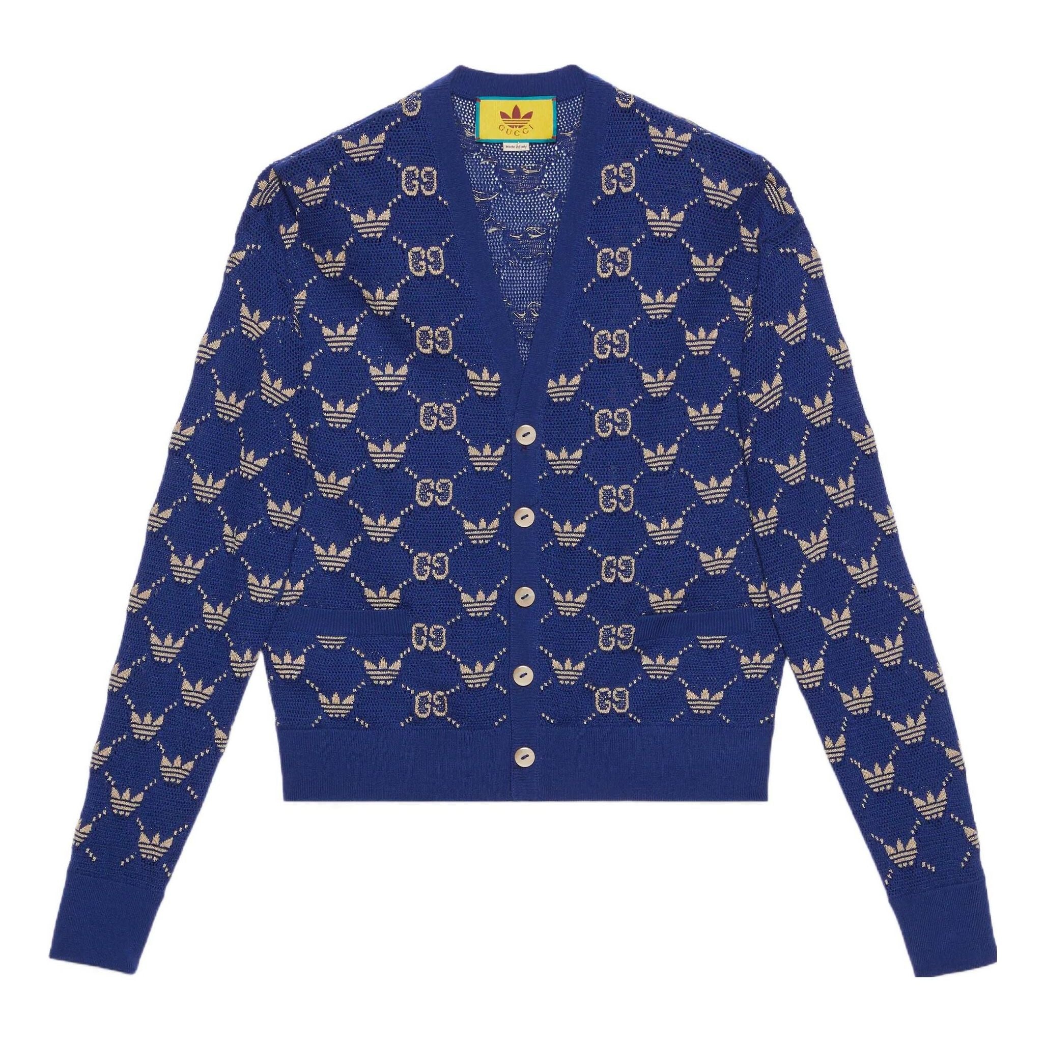 Gucci x adidas GG Trefoil Cardigan 'Blue' 700474-XKCD0-4753 - 1