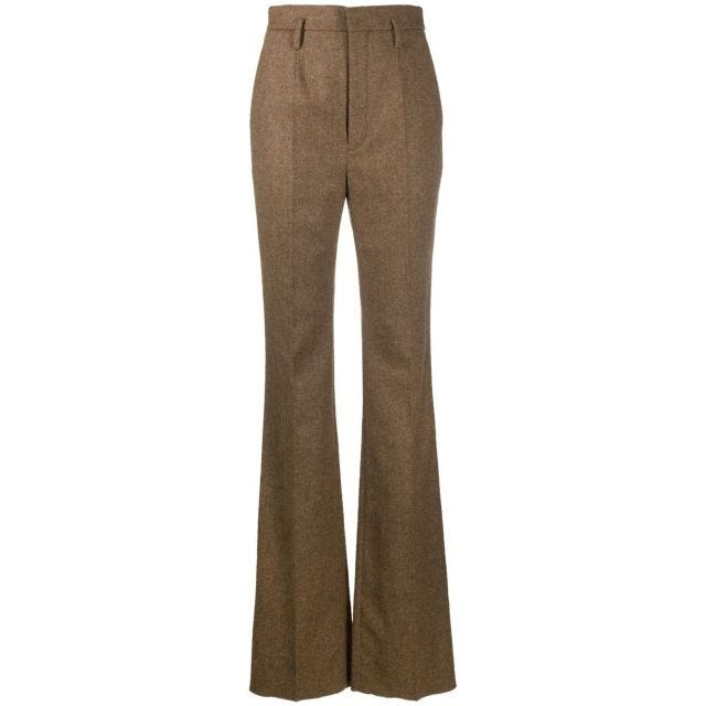 Brown tailored high-waisted pants - 1