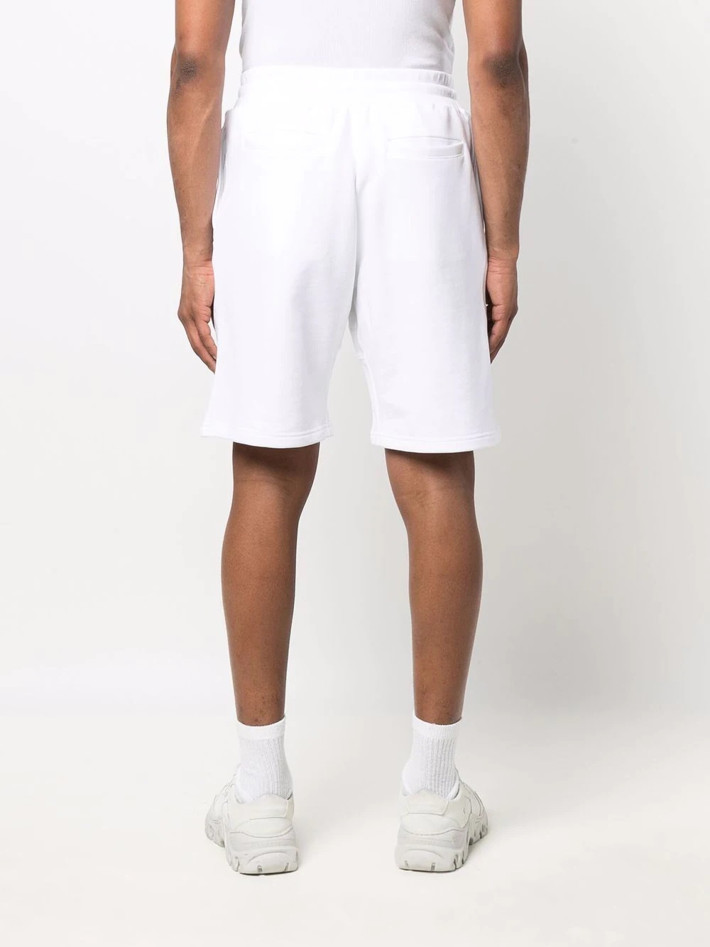 logo-print cotton track shorts - 4