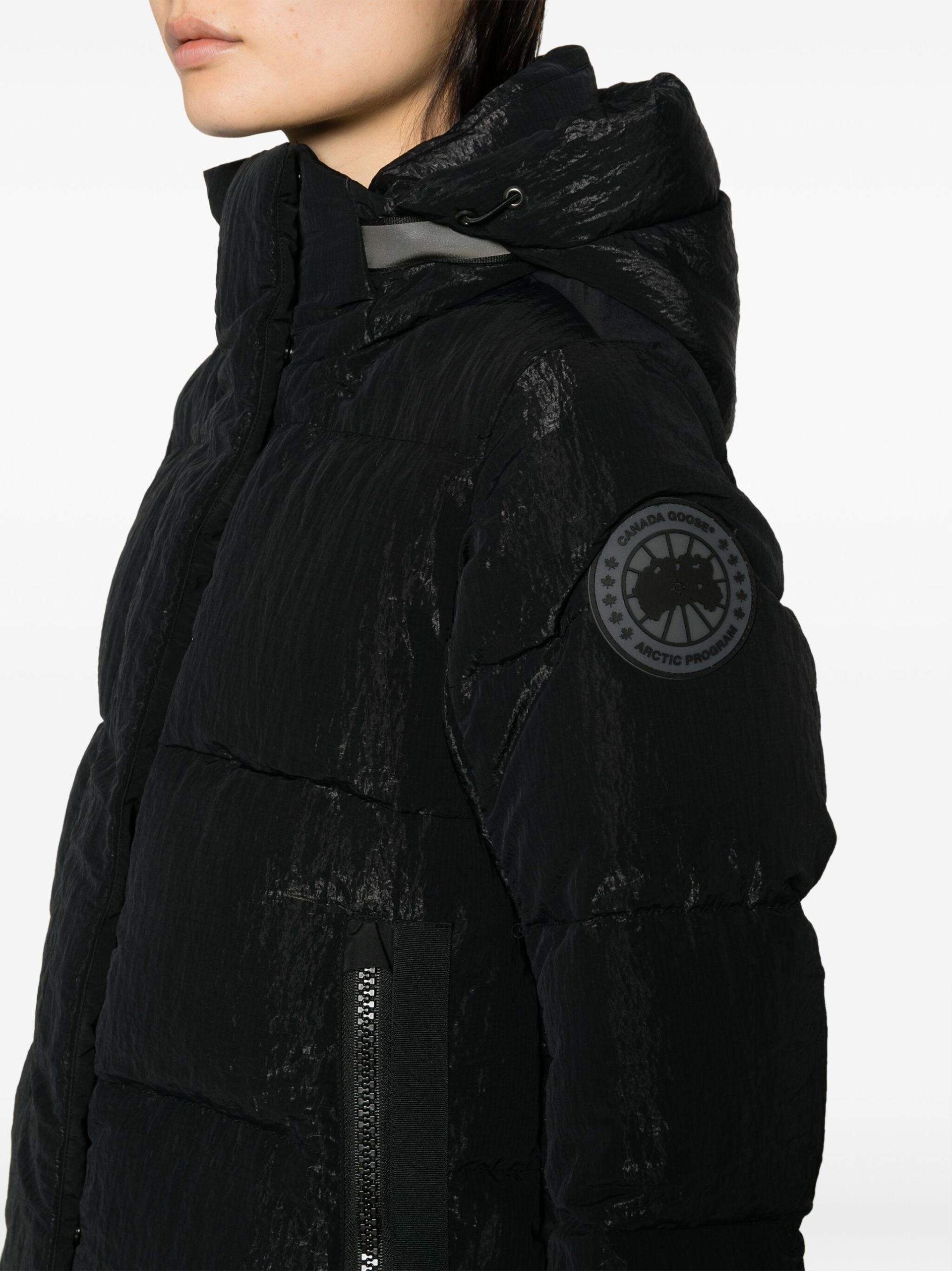 black Byward hooded quilted coat - 5