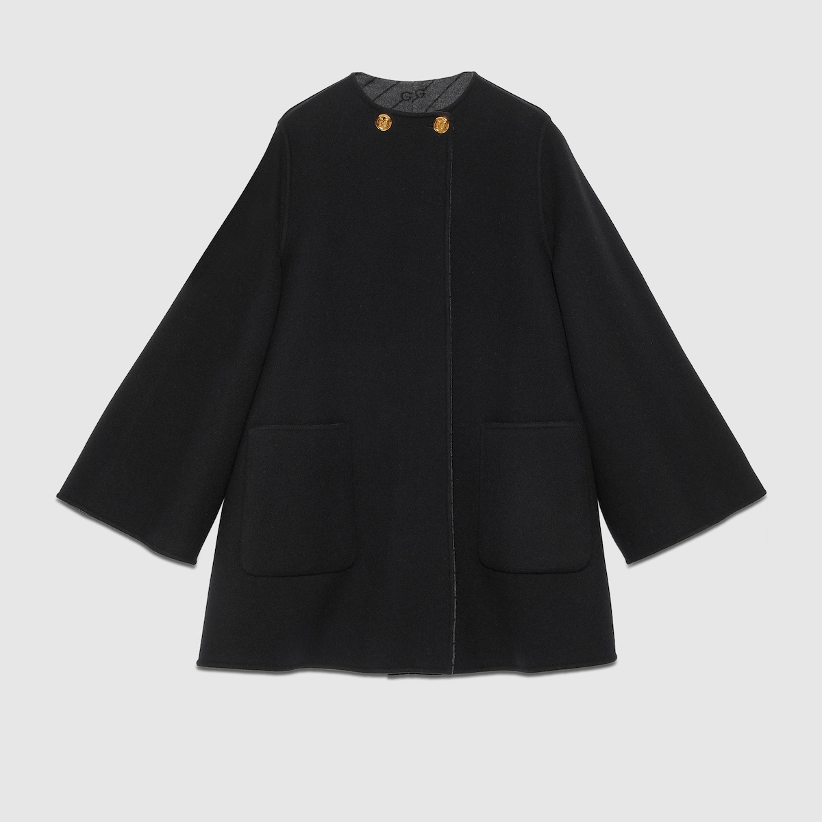Reversible diagonal G wool coat - 1