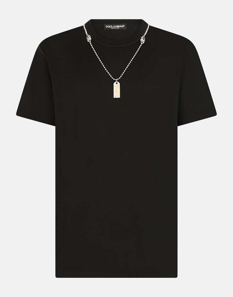 Cotton T-shirt with necklace - 3