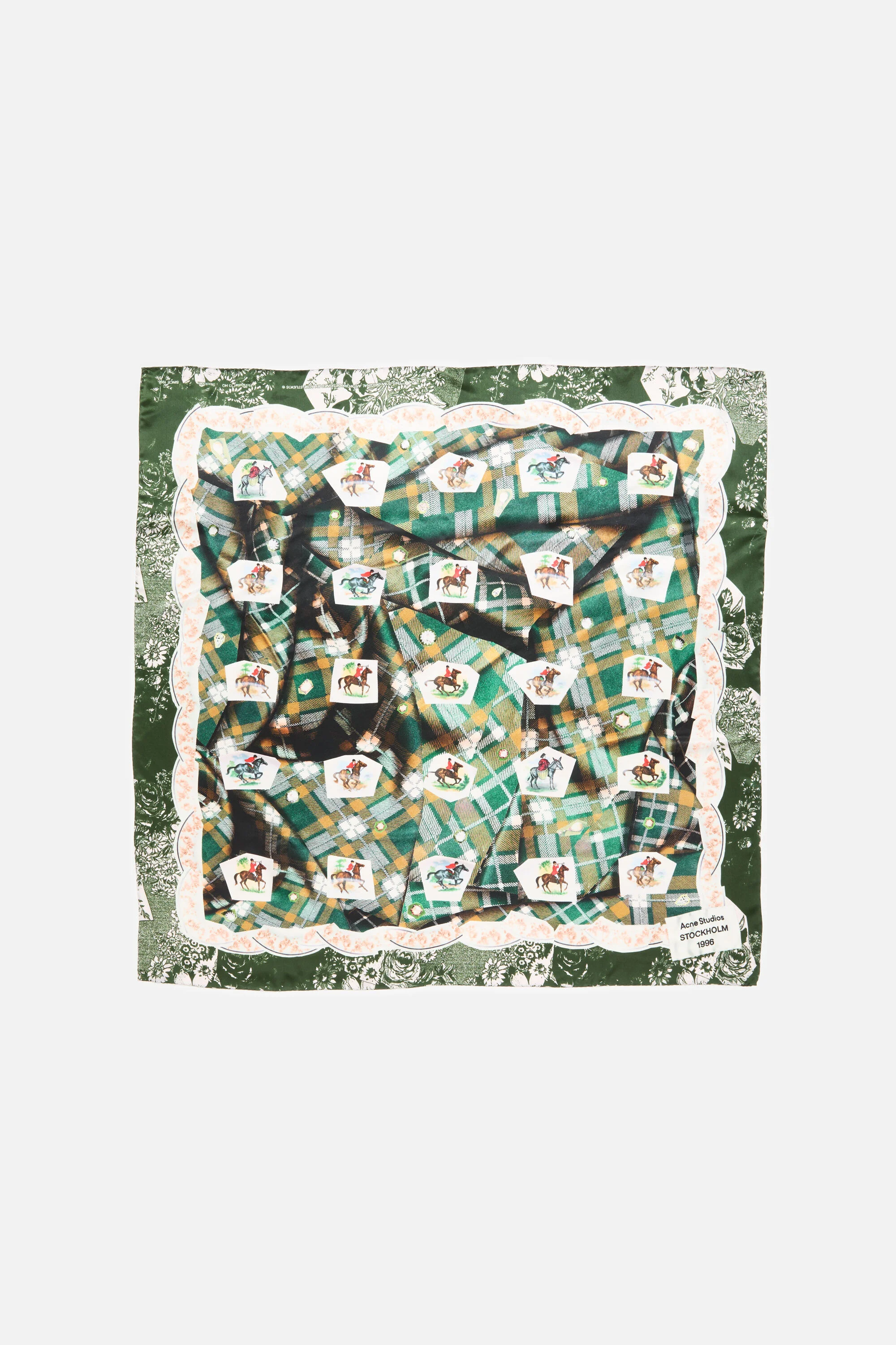 Printed silk scarf - Green - 1