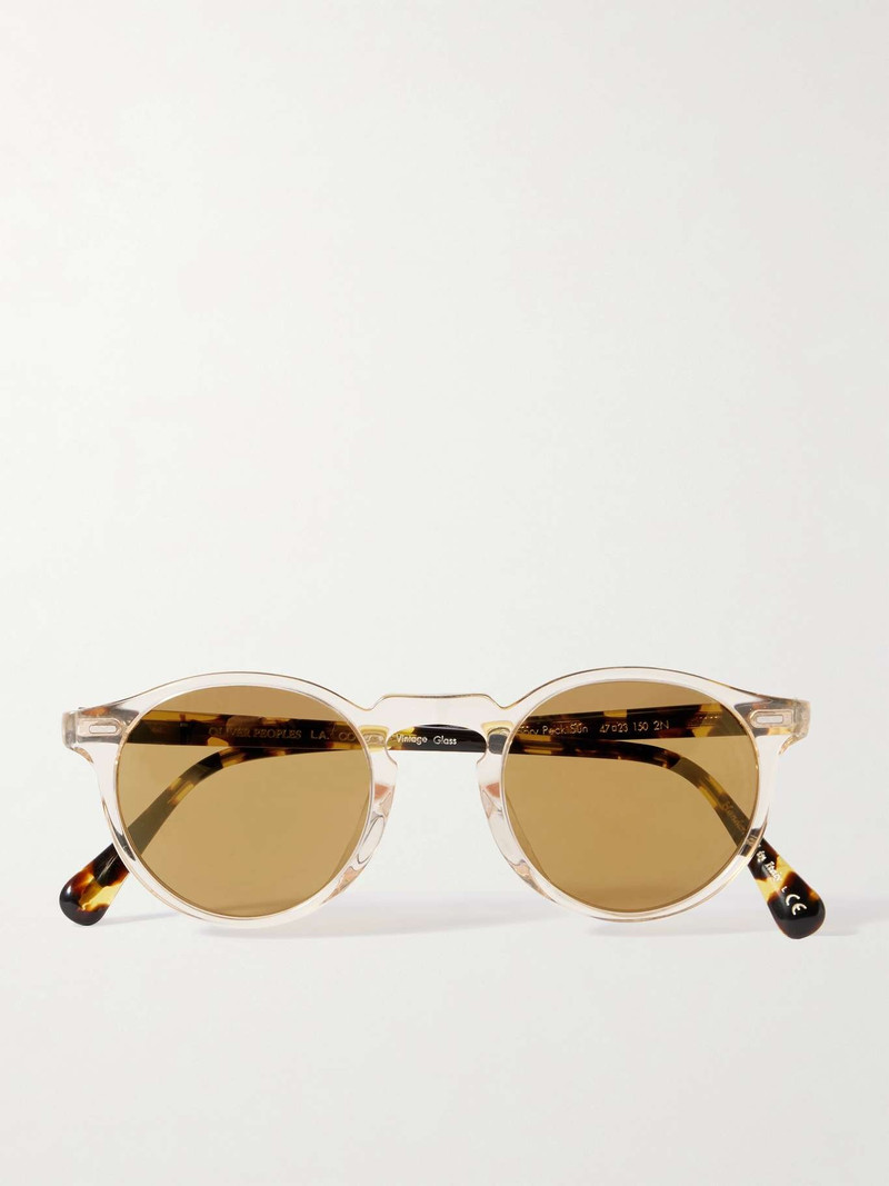 Gregory Peck round-frame acetate sunglasses Tortoiseshell - 1