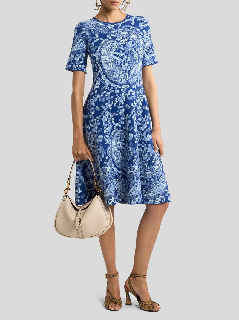 Etro JACQUARD KNEE-LENGTH DRESS WITH FLORAL PAISLEY MOTIF outlook