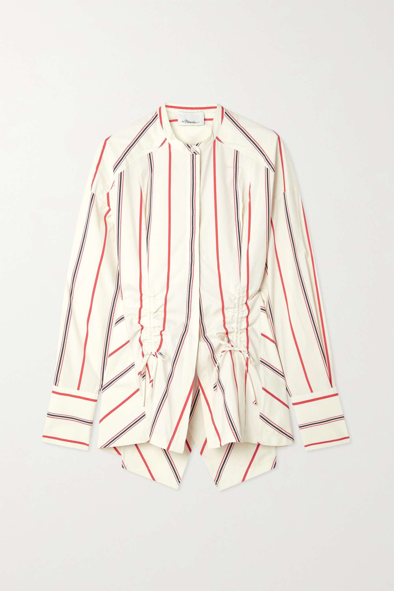 Cutout striped poplin shirt - 1