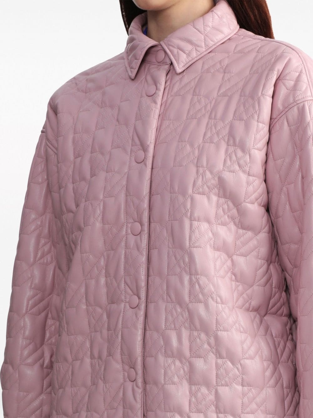 classic-collar diamond-quilting jacket - 5