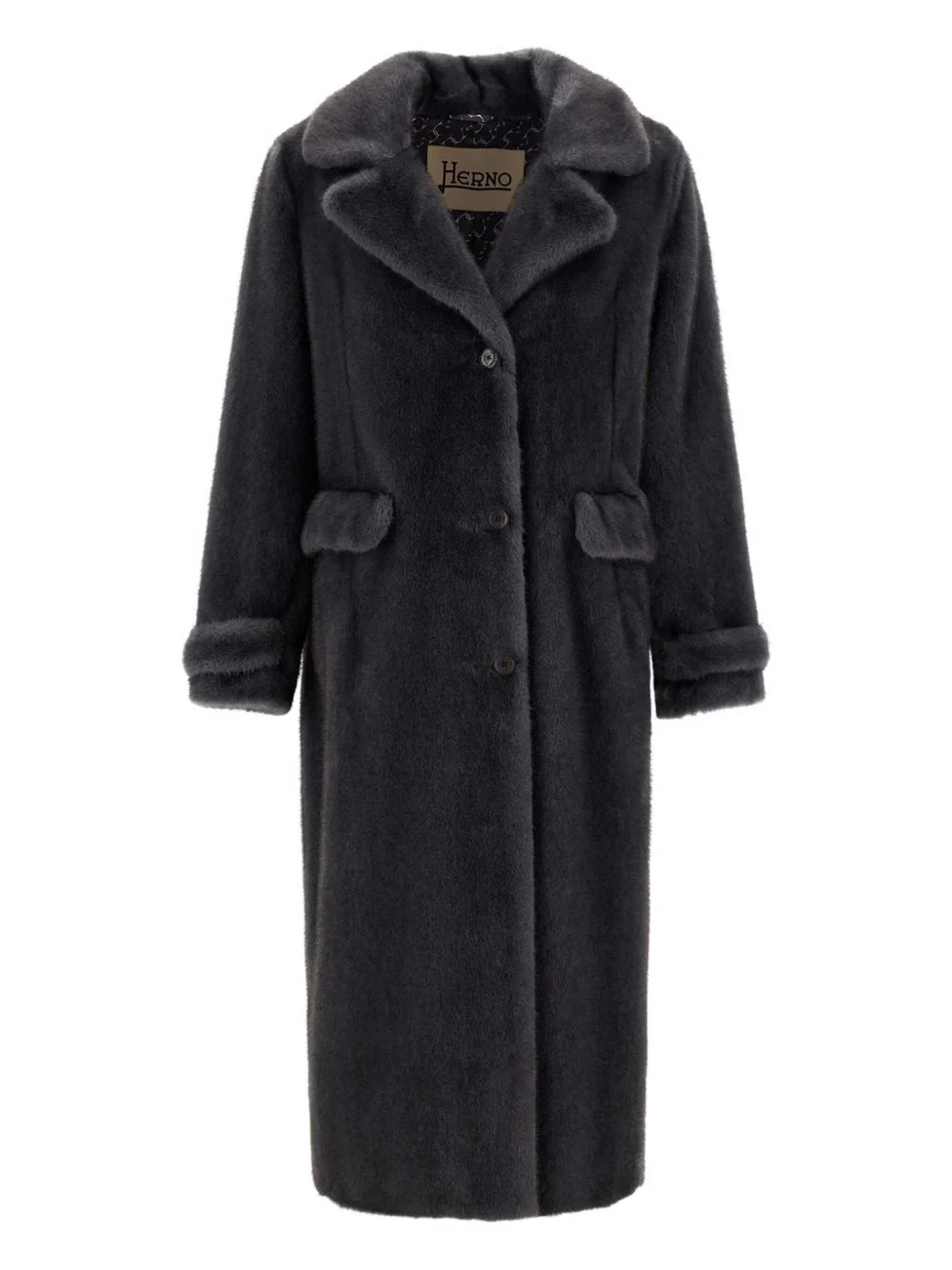 lapel-collar single-breasted coat - 1