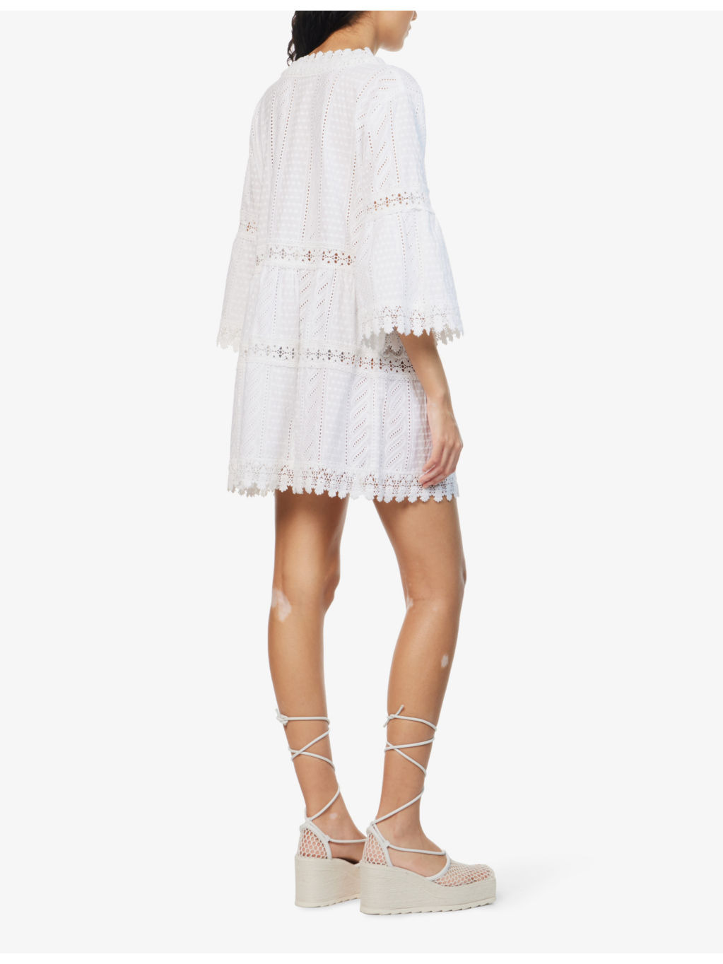 Victoria semi-sheer cotton cover-up - 4