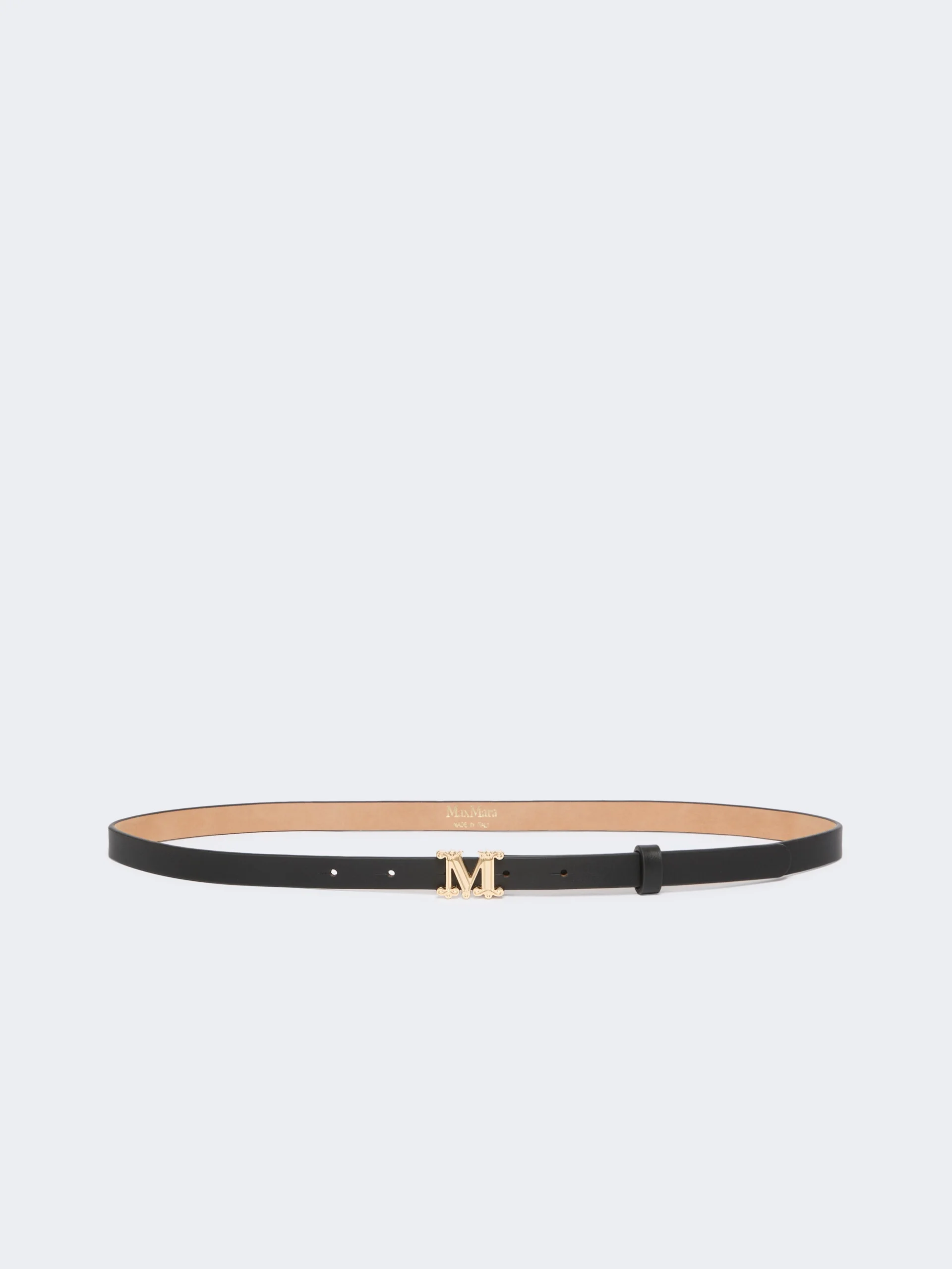 Leather Monogram belt - BLACK - 1