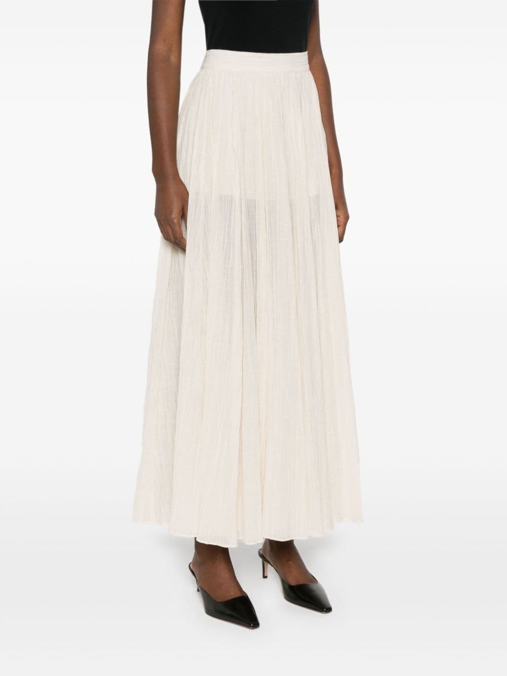 plissÃ© flared maxi skirt - 3