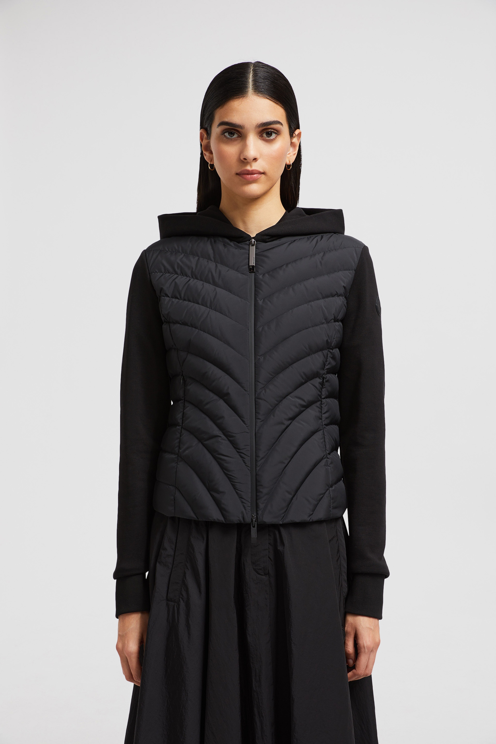 Padded Diagonal-Quilted Cotton Zip-Up Hoodie - 3