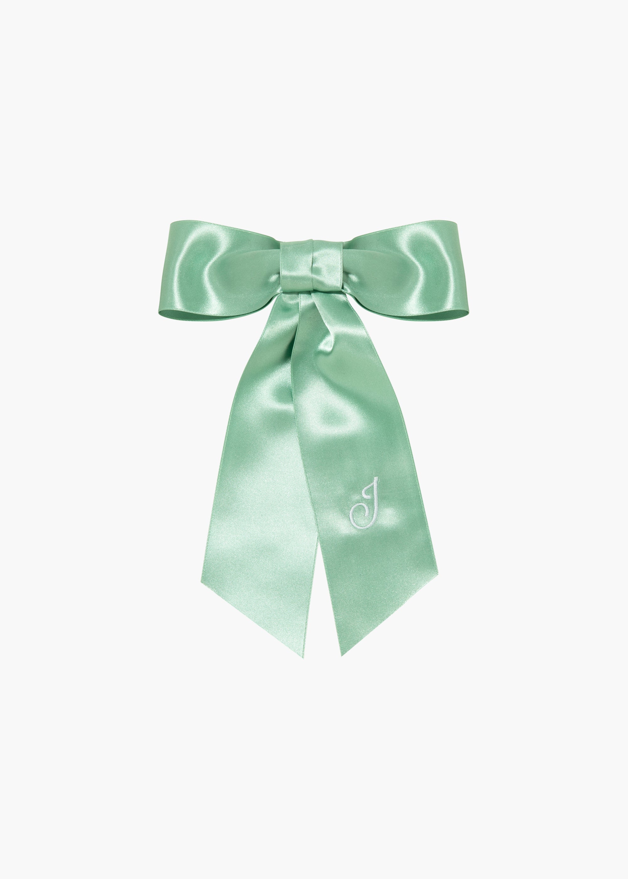 Initial April Satin Bow Barrette - 1