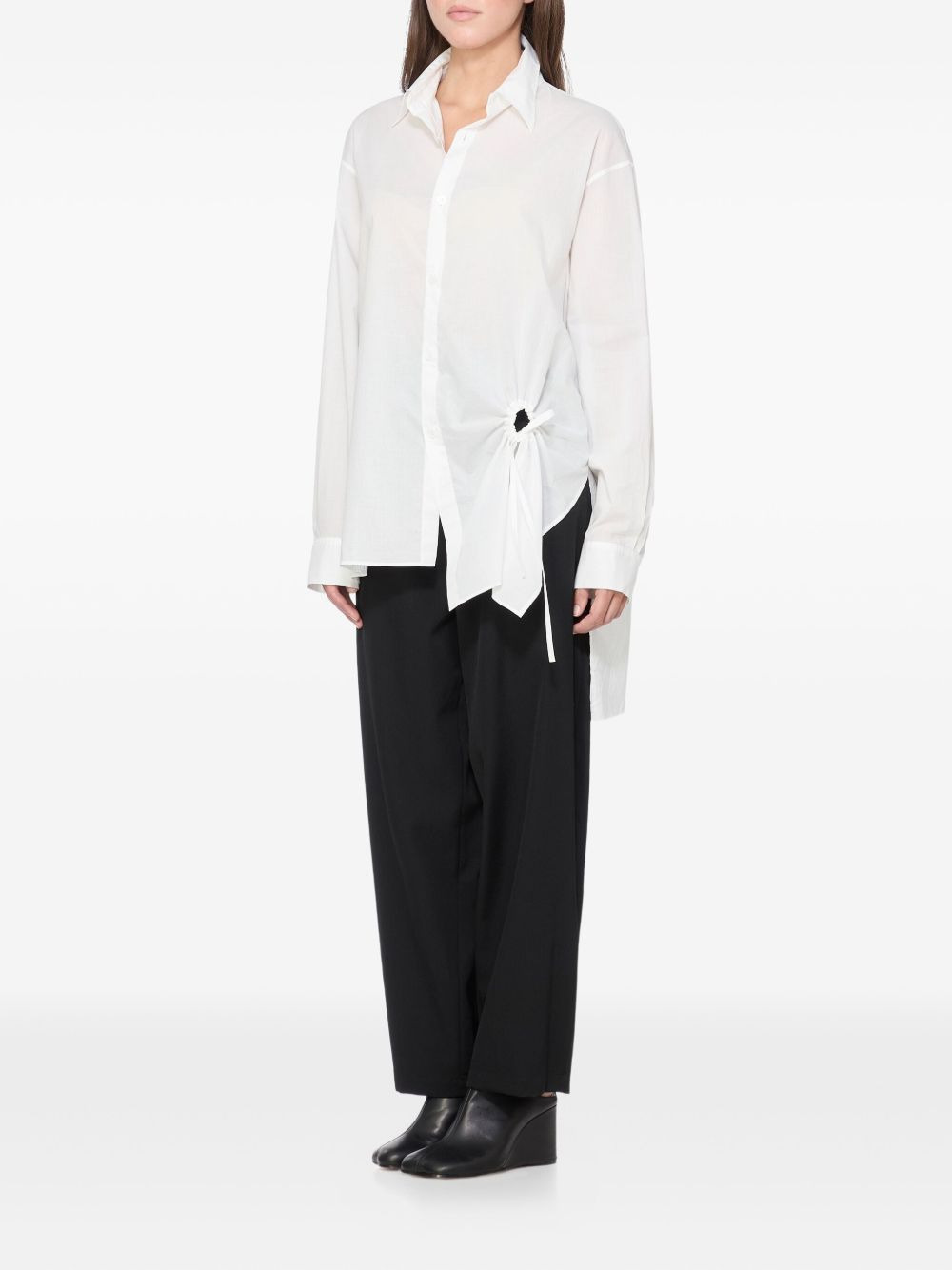 cut-out cotton shirt - 3