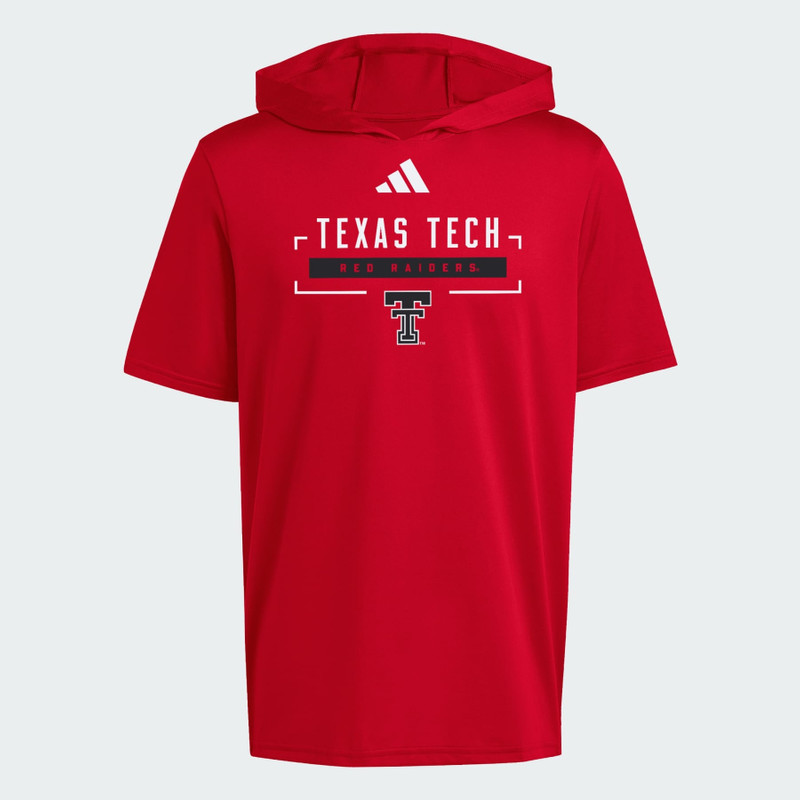 TEXAS TECH RED RAIDERS TRAINING MENS PROGRAM SHORT SLEEVE HOODIE AEROREADY 1