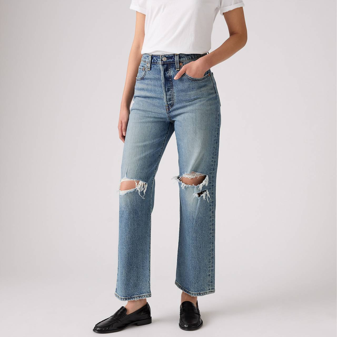 RIBCAGE STRAIGHT ANKLE WOMEN'S JEANS - 4