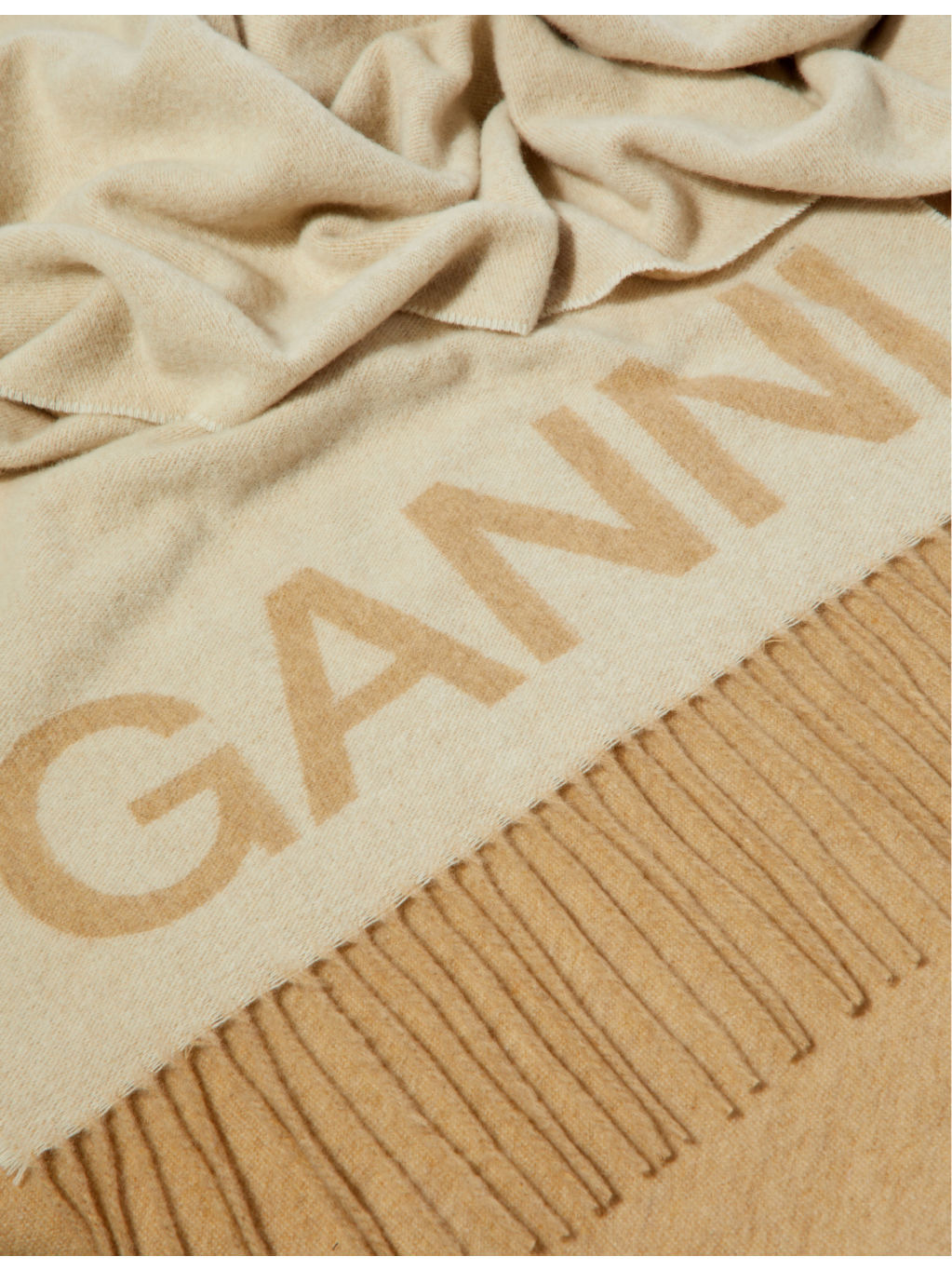 Logo-print recycled wool-blend scarf - 3