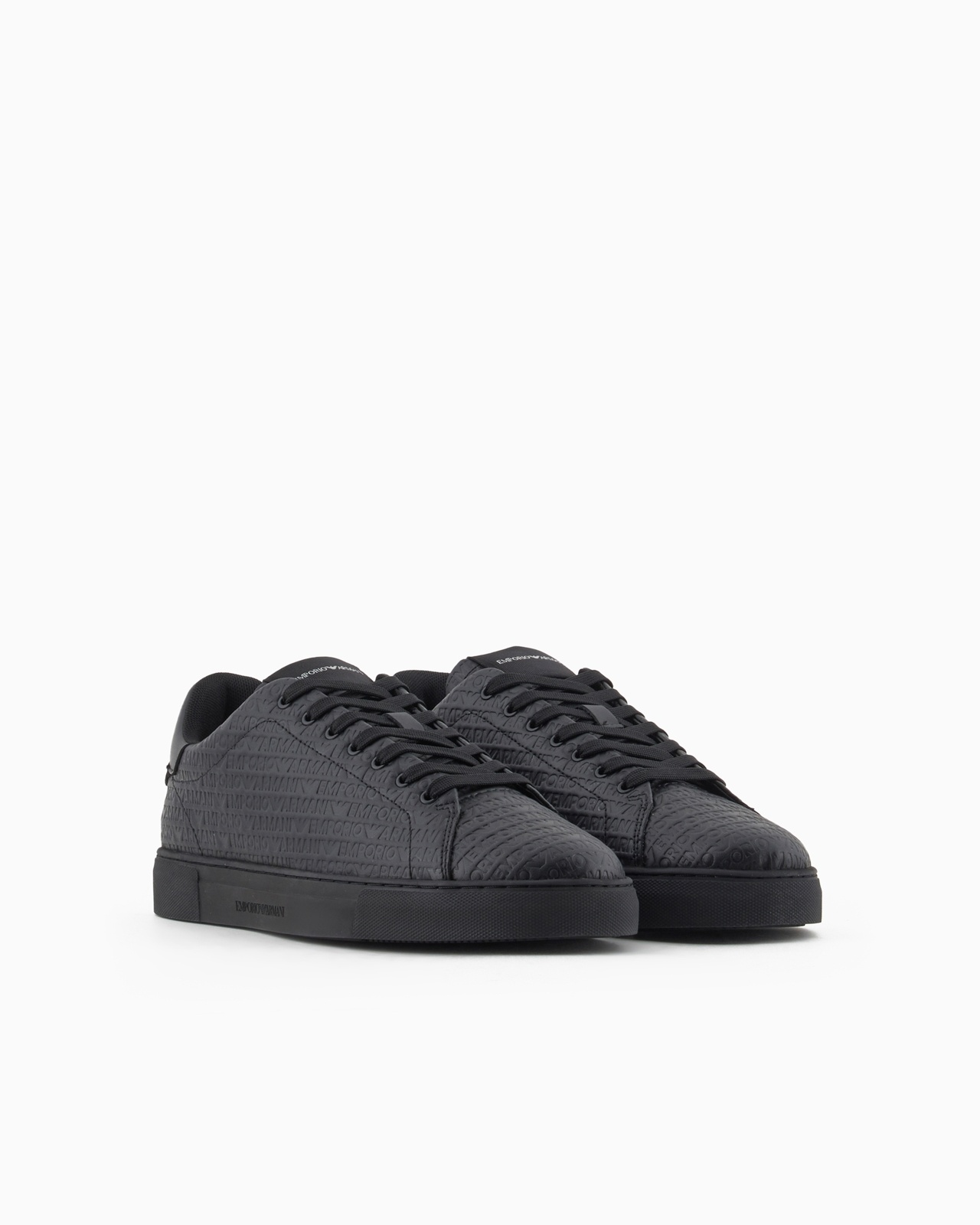 LEATHER SNEAKERS WITH ALL-OVER LOGO LETTERING - 2