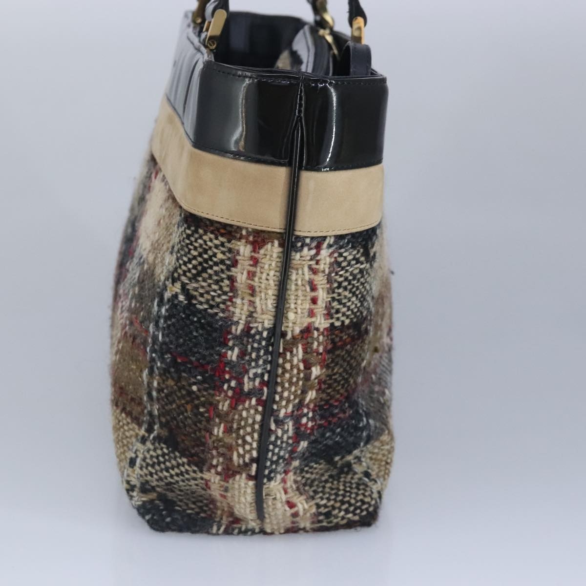 Burberry Hand Bag Wool Beige Gold - 5