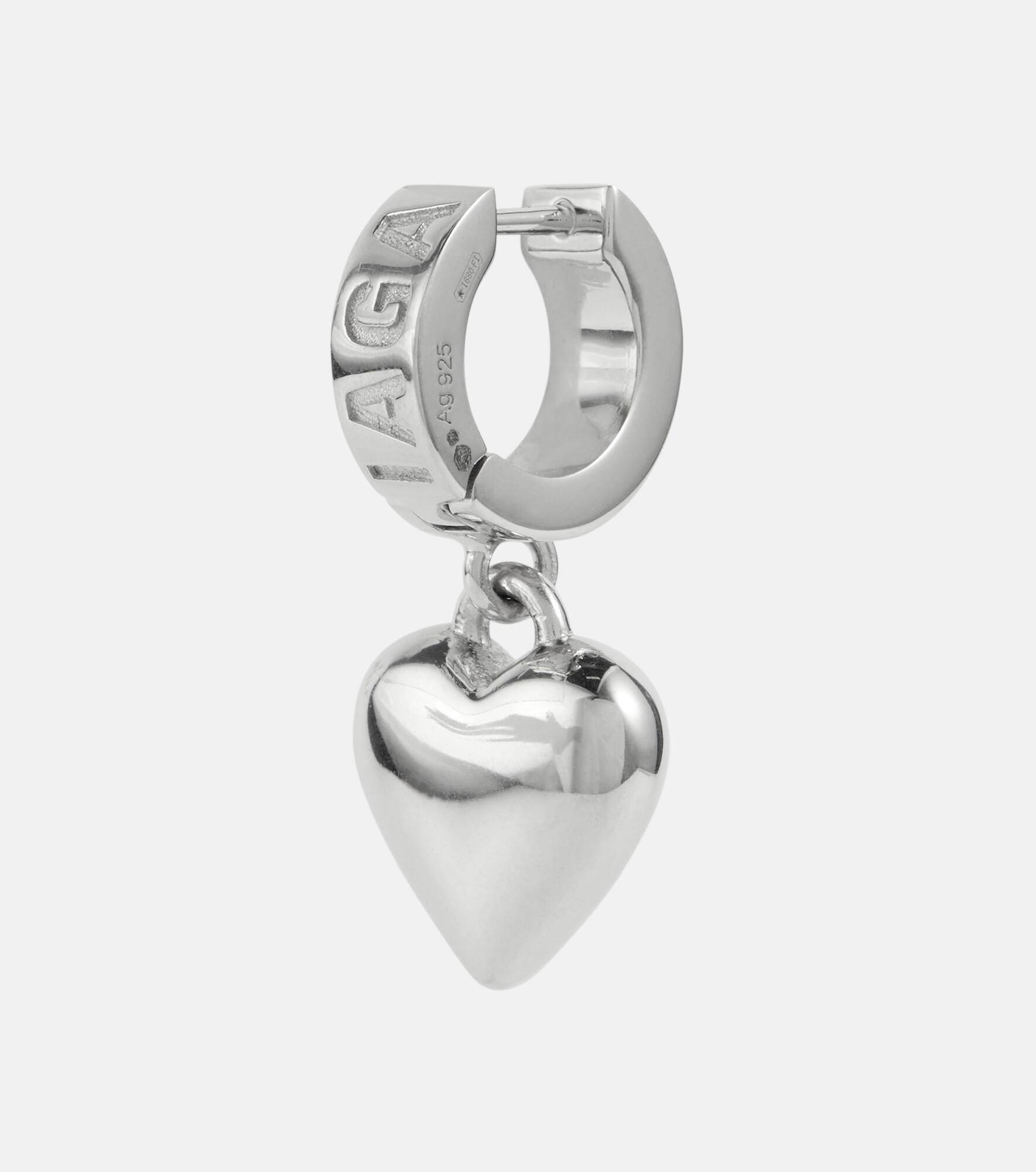 Logo sterling silver hoop earrings - 5