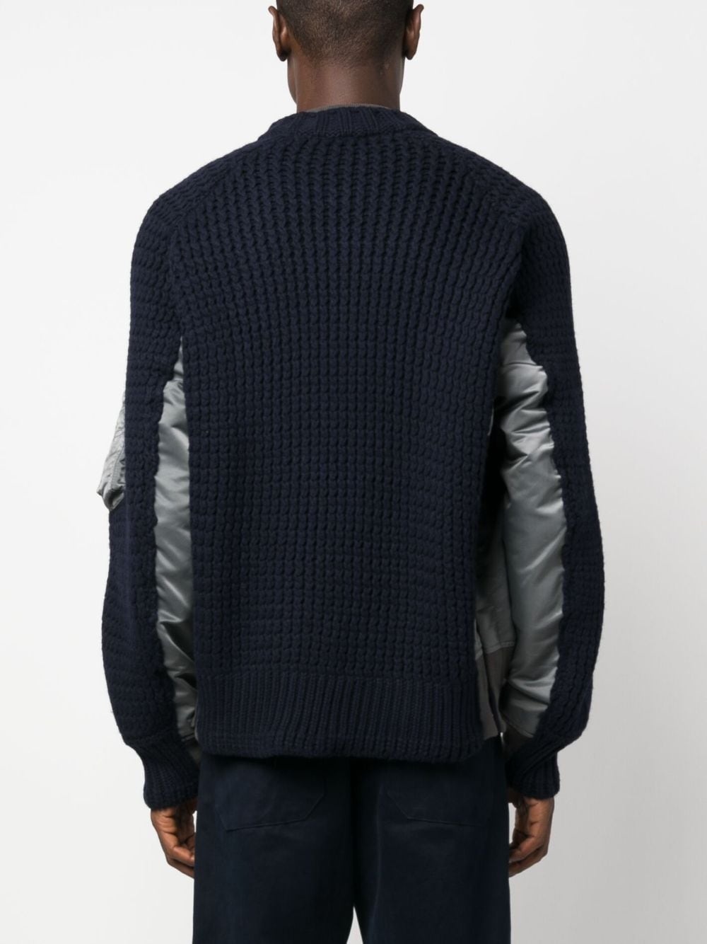 panelled knitted bomber jacket - 4